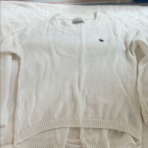 Moose logo Y2K Abercrombie & Fitch Split Back Sweater White Size XS